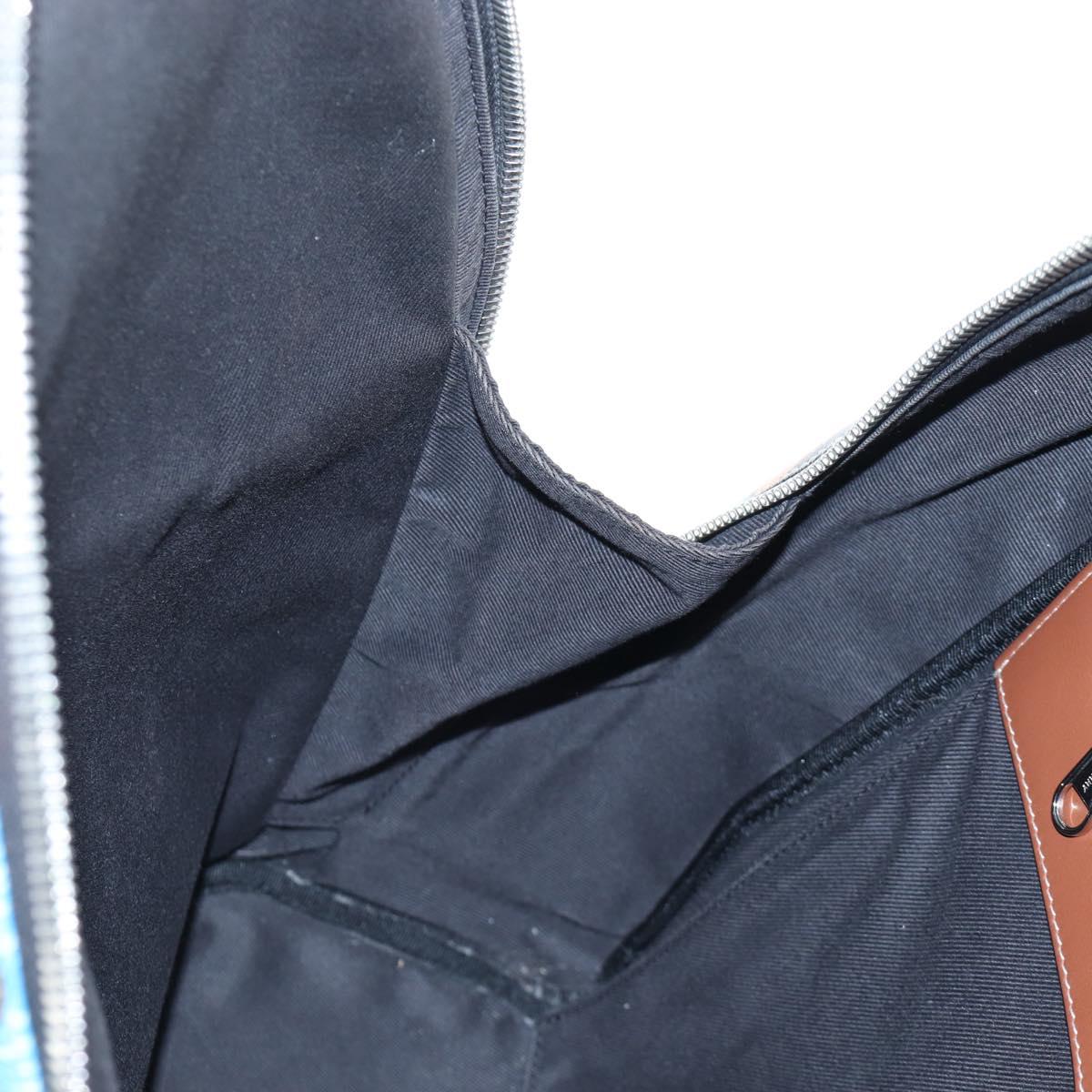 BURBERRY Monogram Summer Backpack PVC Canvas Blue Silver Auth 202677M