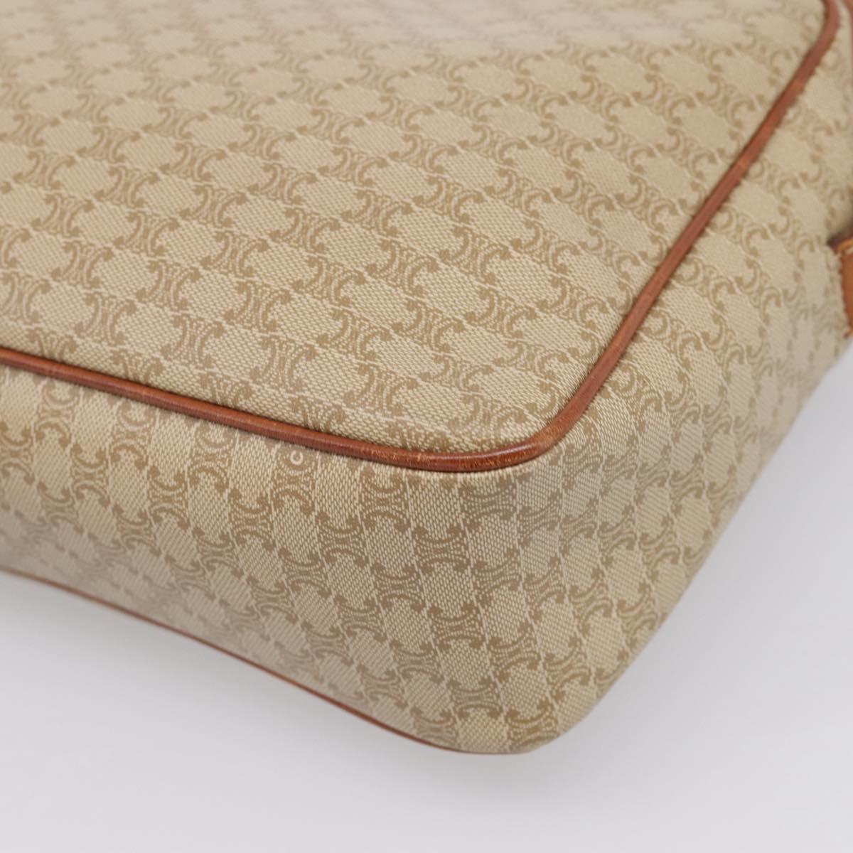 CELINE Macadam Canvas Shoulder Bag PVC Beige Gold Auth 202679
