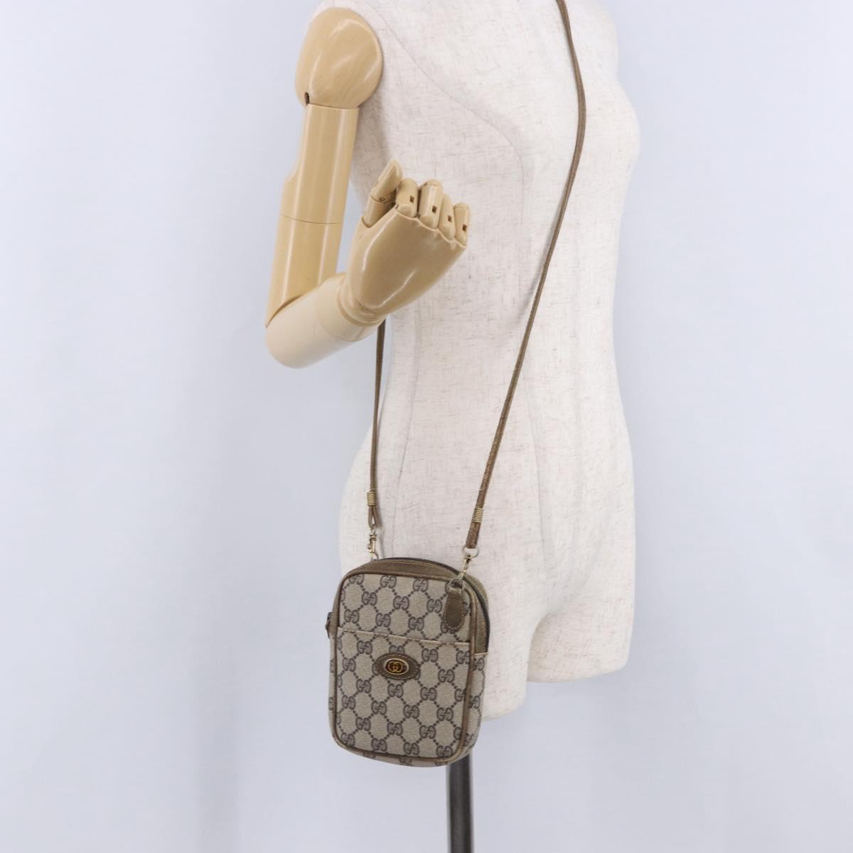 GUCCI GG Supreme Shoulder Bag PVC Beige Gold 001 23 151 Auth 202680