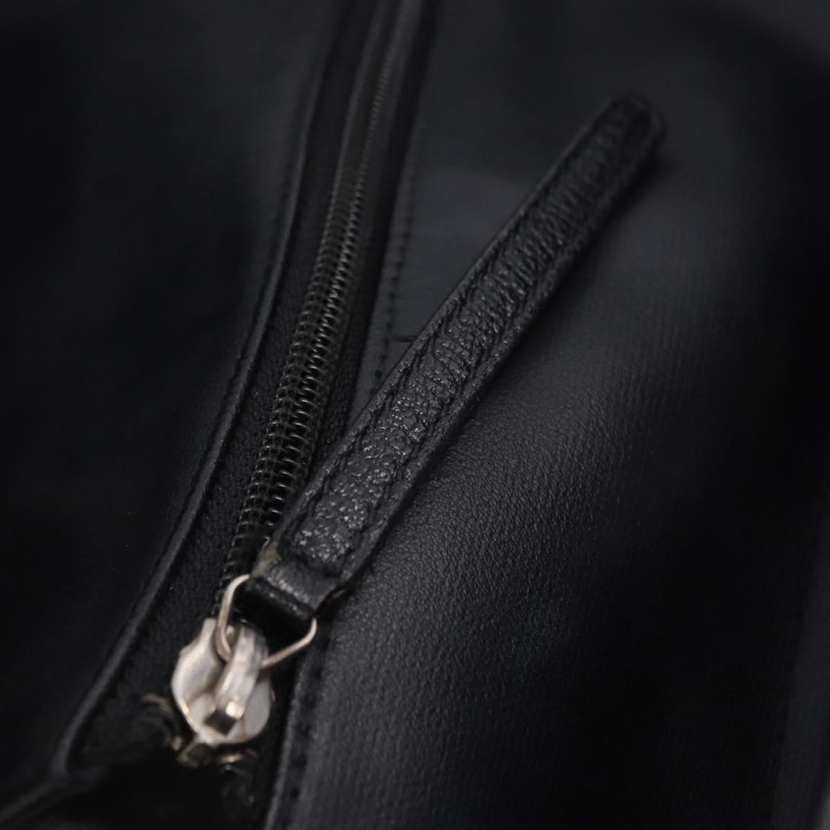 CHANEL Paris Biarritz Hand Bag PVC Canvas Black Silver CC Auth 202681V