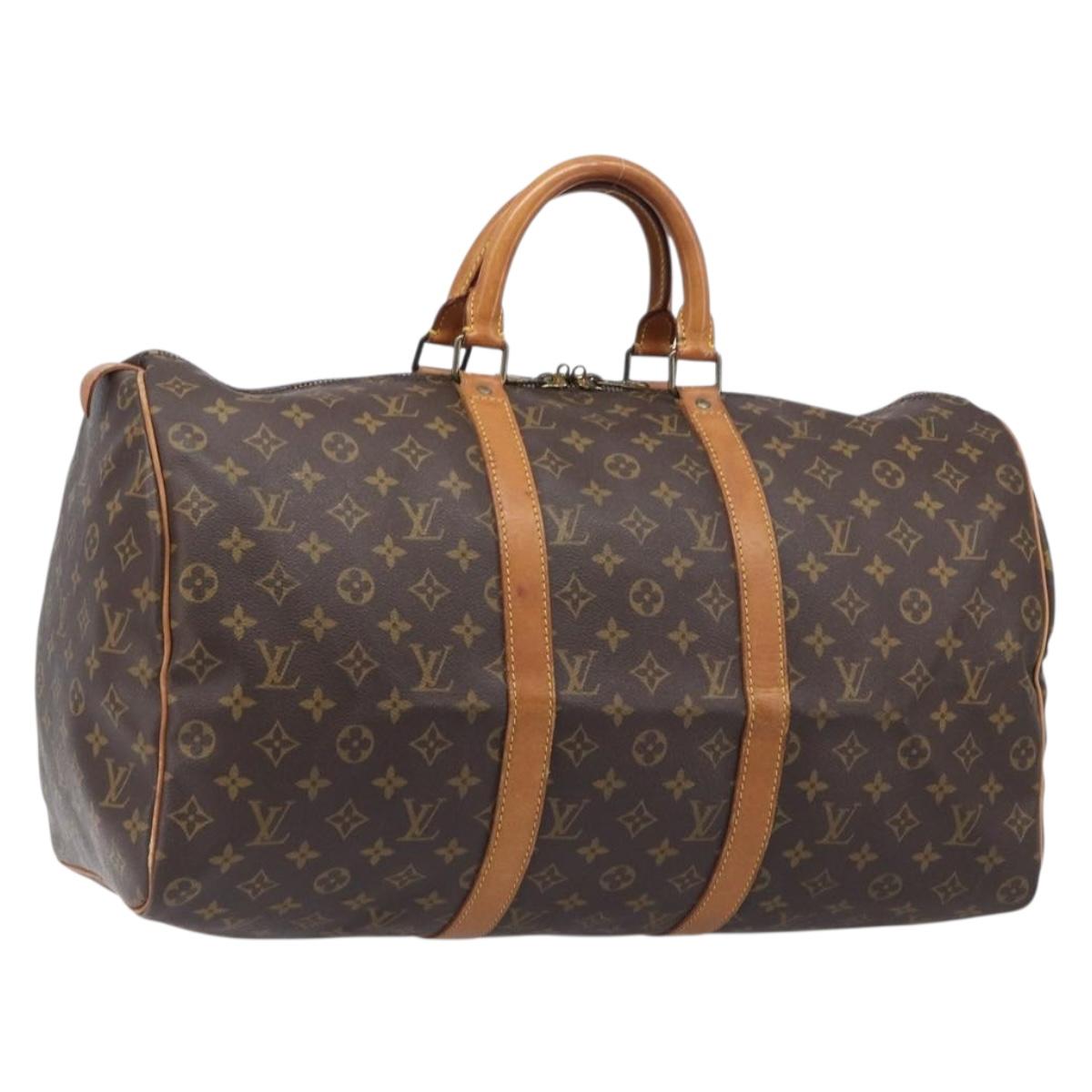 LOUIS VUITTON Monogram Keepall 55 Boston Bag M41424 LV Auth 202683A