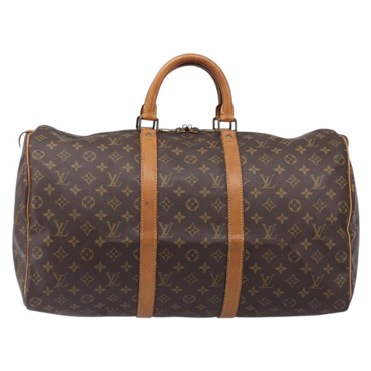 LOUIS VUITTON Monogram Keepall 55 Boston Bag M41424 LV Auth 202683A