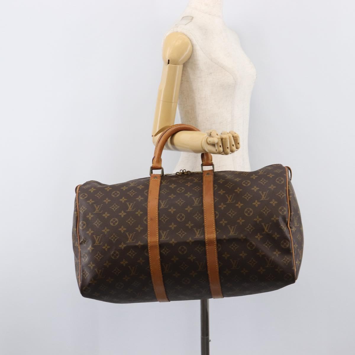 LOUIS VUITTON Monogram Keepall 55 Boston Bag M41424 LV Auth 202683A