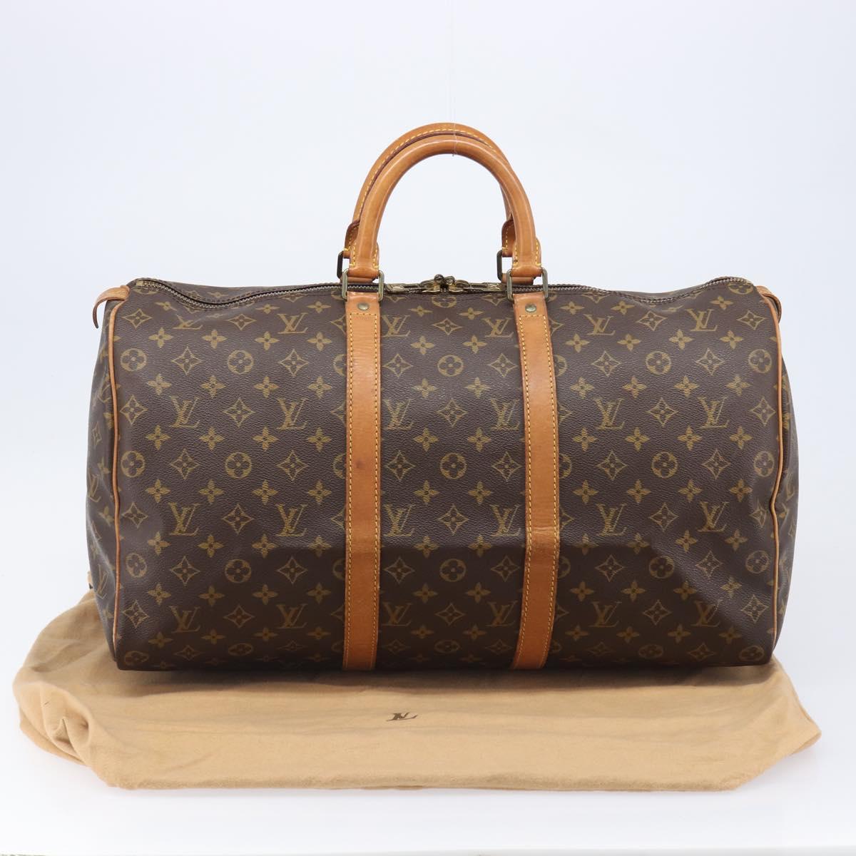 LOUIS VUITTON Monogram Keepall 55 Boston Bag M41424 LV Auth 202683A