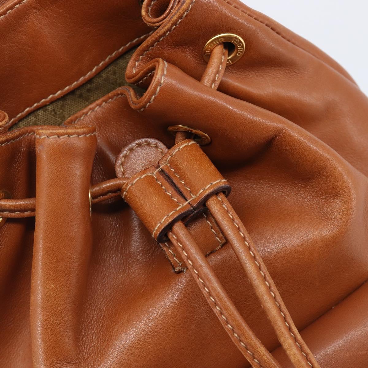 GUCCI Bamboo Backpack Leather Black Gold 003 2034 0030 Auth 202686