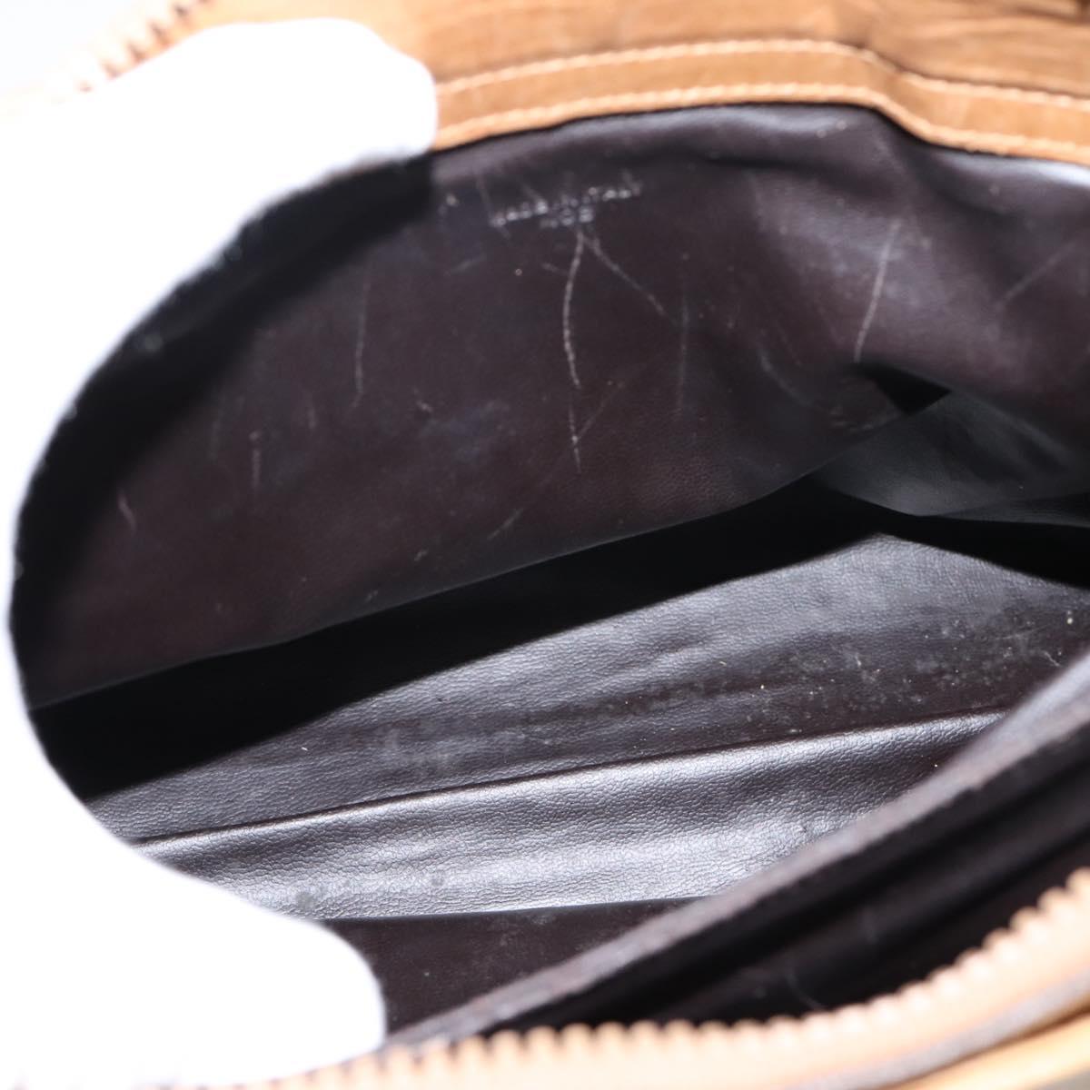 CELINE Macadam Canvas Hand Bag PVC Beige Gold Auth 202687