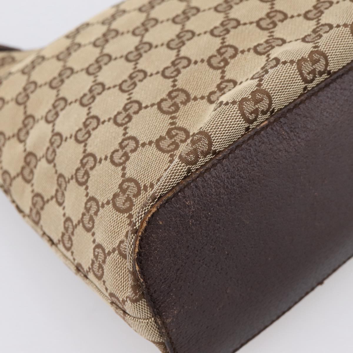 GUCCI GG Canvas Shoulder Bag Beige Silver 115003 Auth 202688A