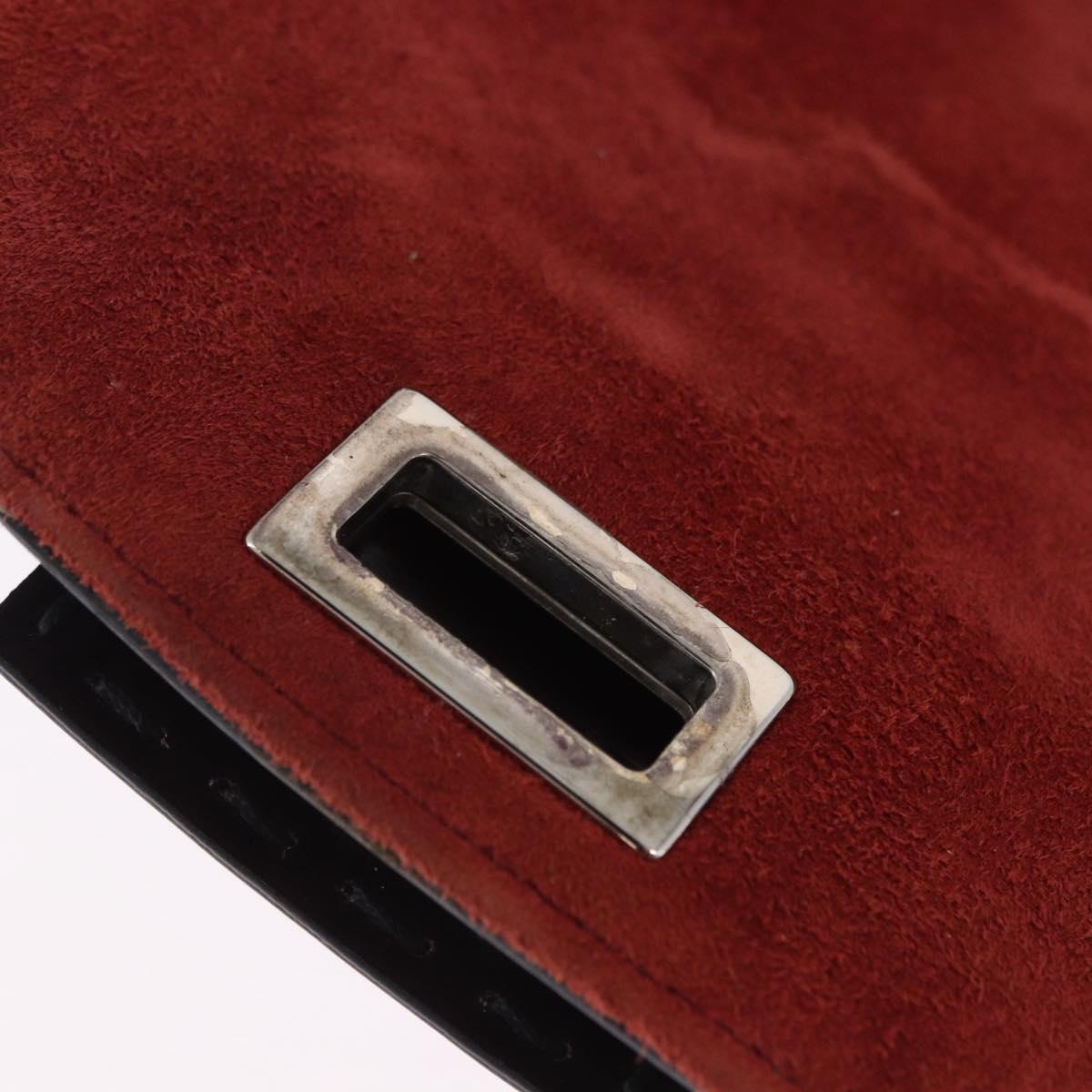 FENDI Silvana Shoulder Bag Patent Leather 2way Purple Silver Auth 202690A