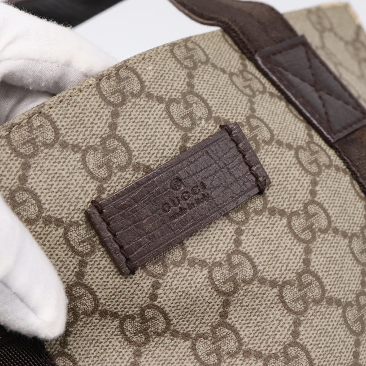 GUCCI GG Supreme Tote Bag PVC Beige Silver 141976 Auth 202691