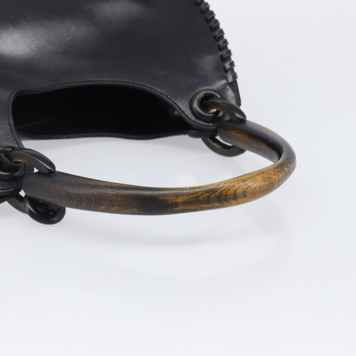 GUCCI Shoulder Bag Leather Black 106236 Auth 202694V