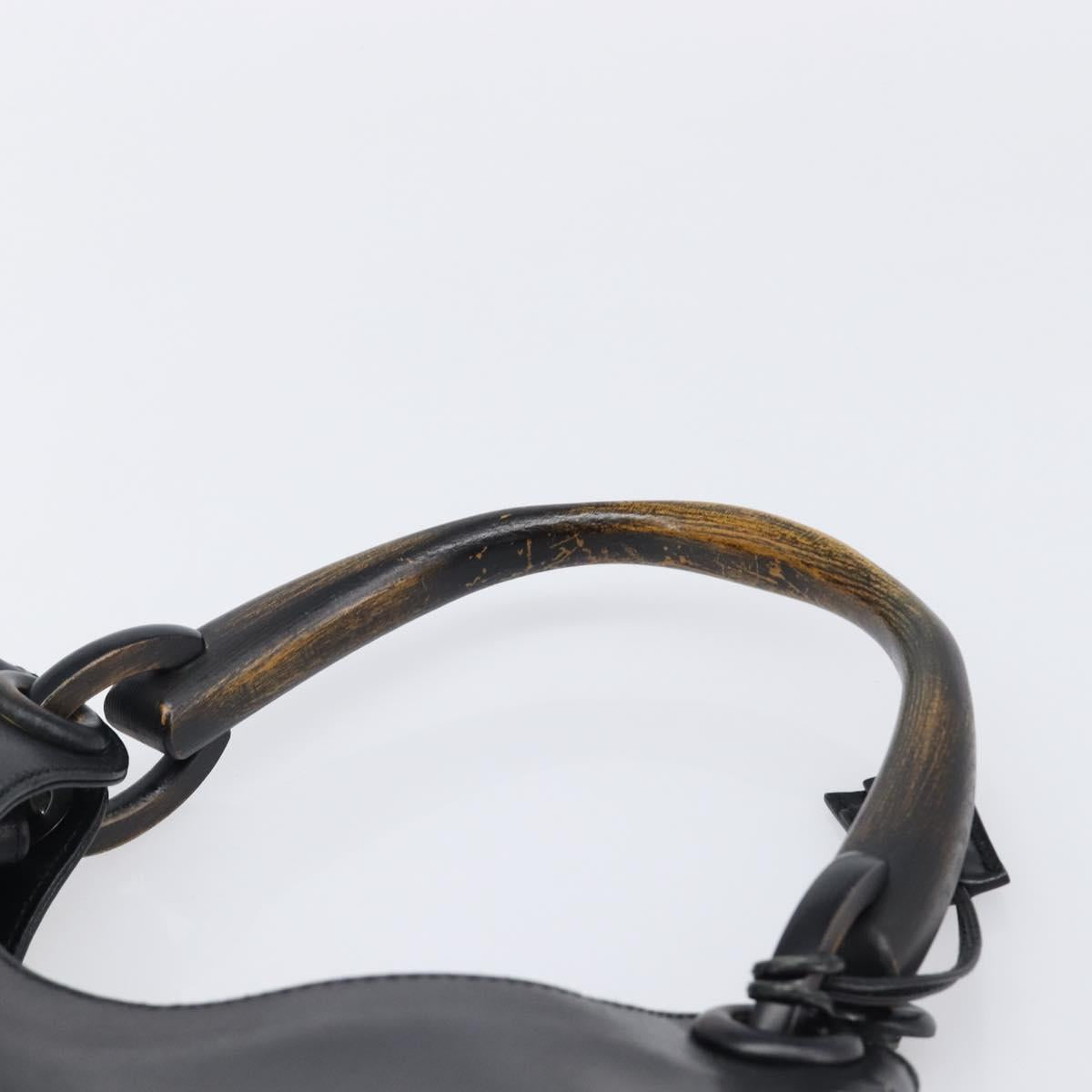 GUCCI Shoulder Bag Leather Black 106236 Auth 202694V