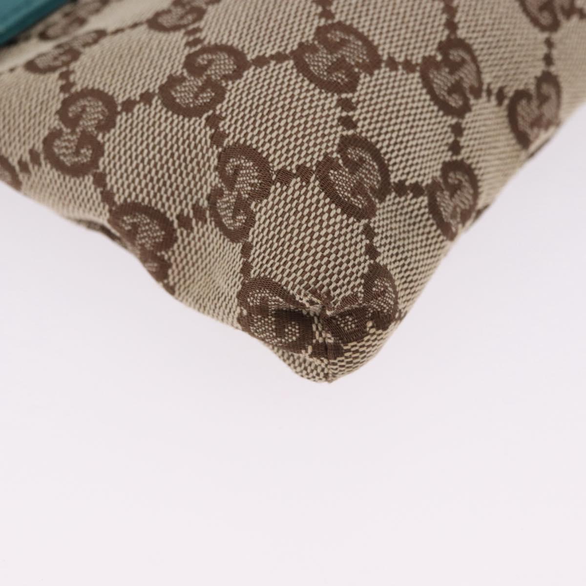 GUCCI GG Canvas Sherry Line Waist Bag Beige Silver 28566 Auth 202696A