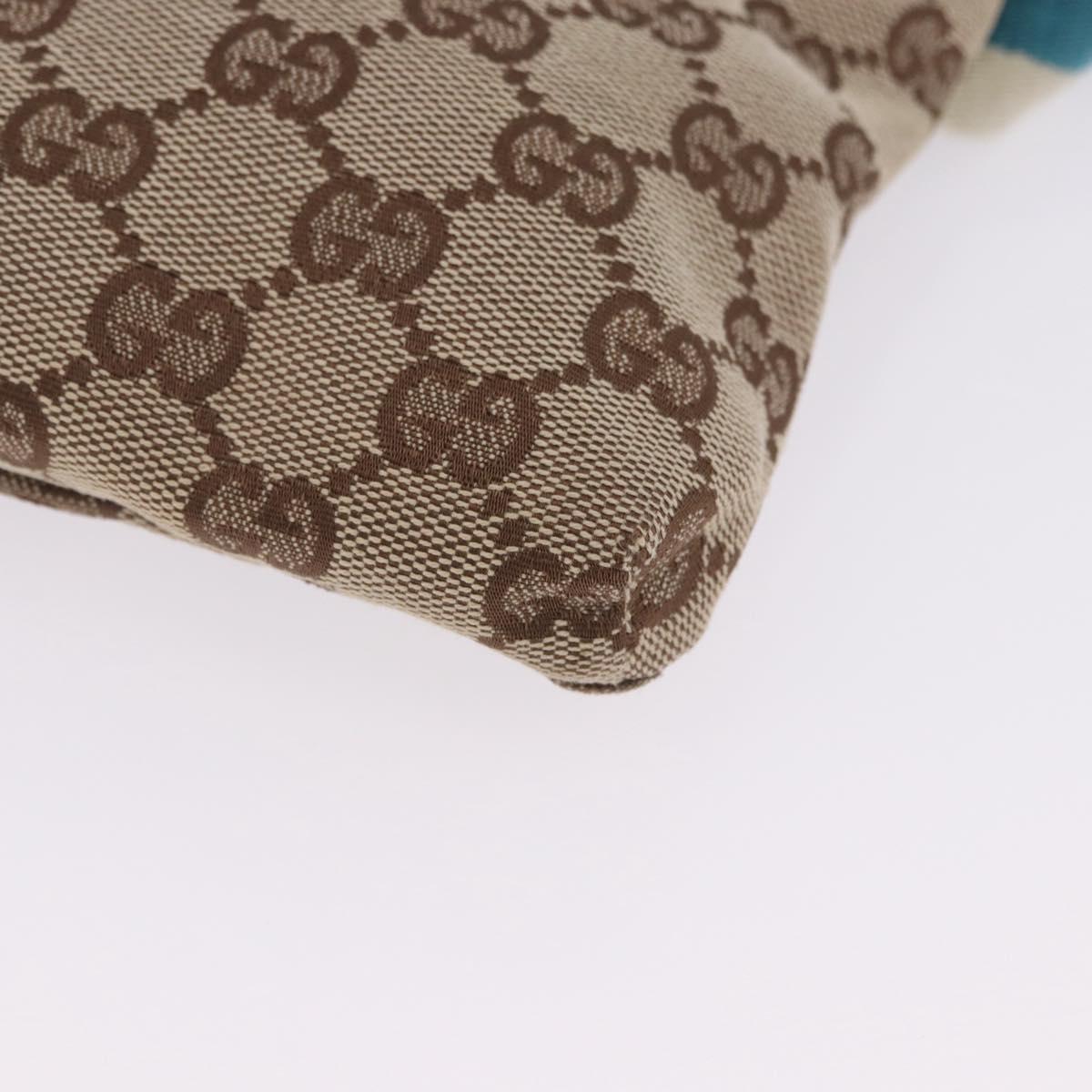 GUCCI GG Canvas Sherry Line Waist Bag Beige Silver 28566 Auth 202696A
