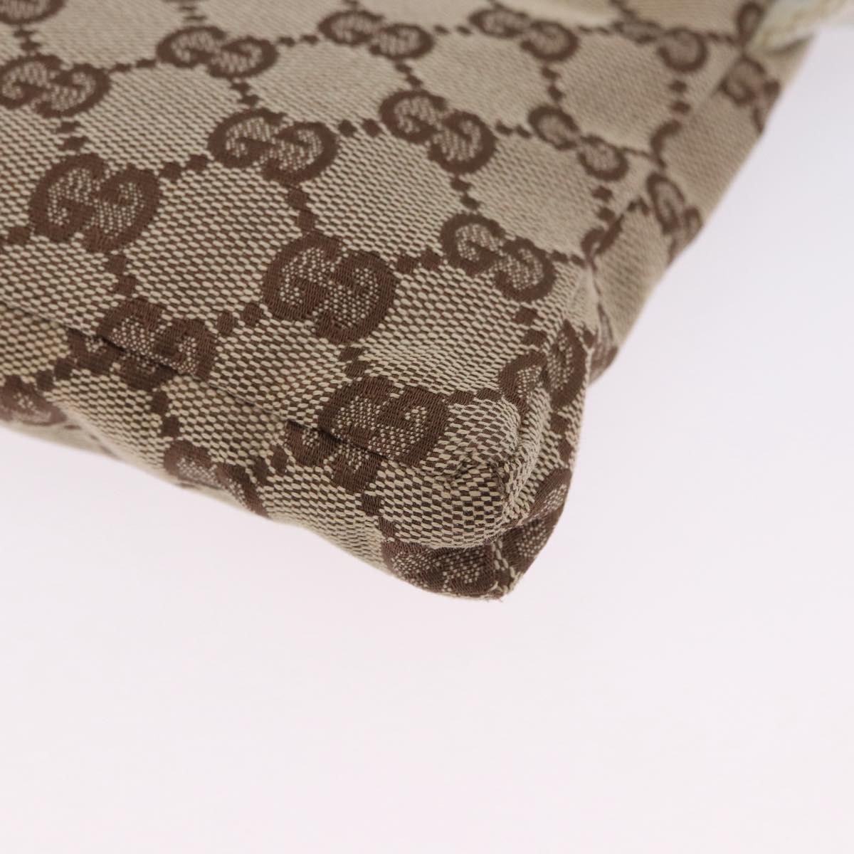 GUCCI GG Canvas Sherry Line Waist Bag Beige Silver 28566 Auth 202696A