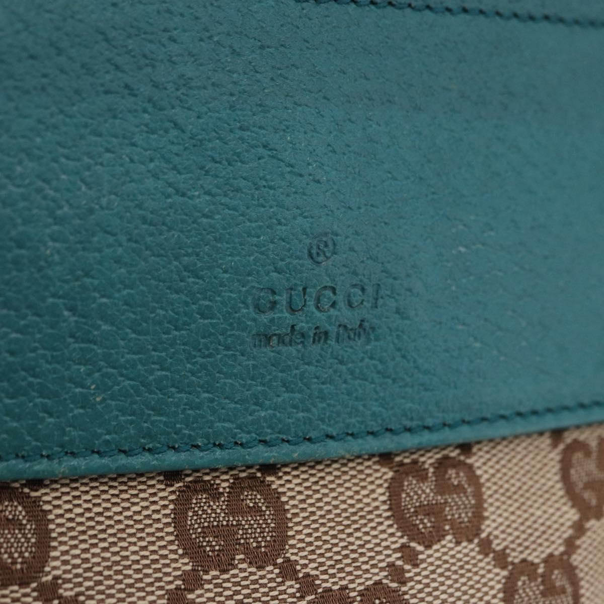 GUCCI GG Canvas Sherry Line Waist Bag Beige Silver 28566 Auth 202696A
