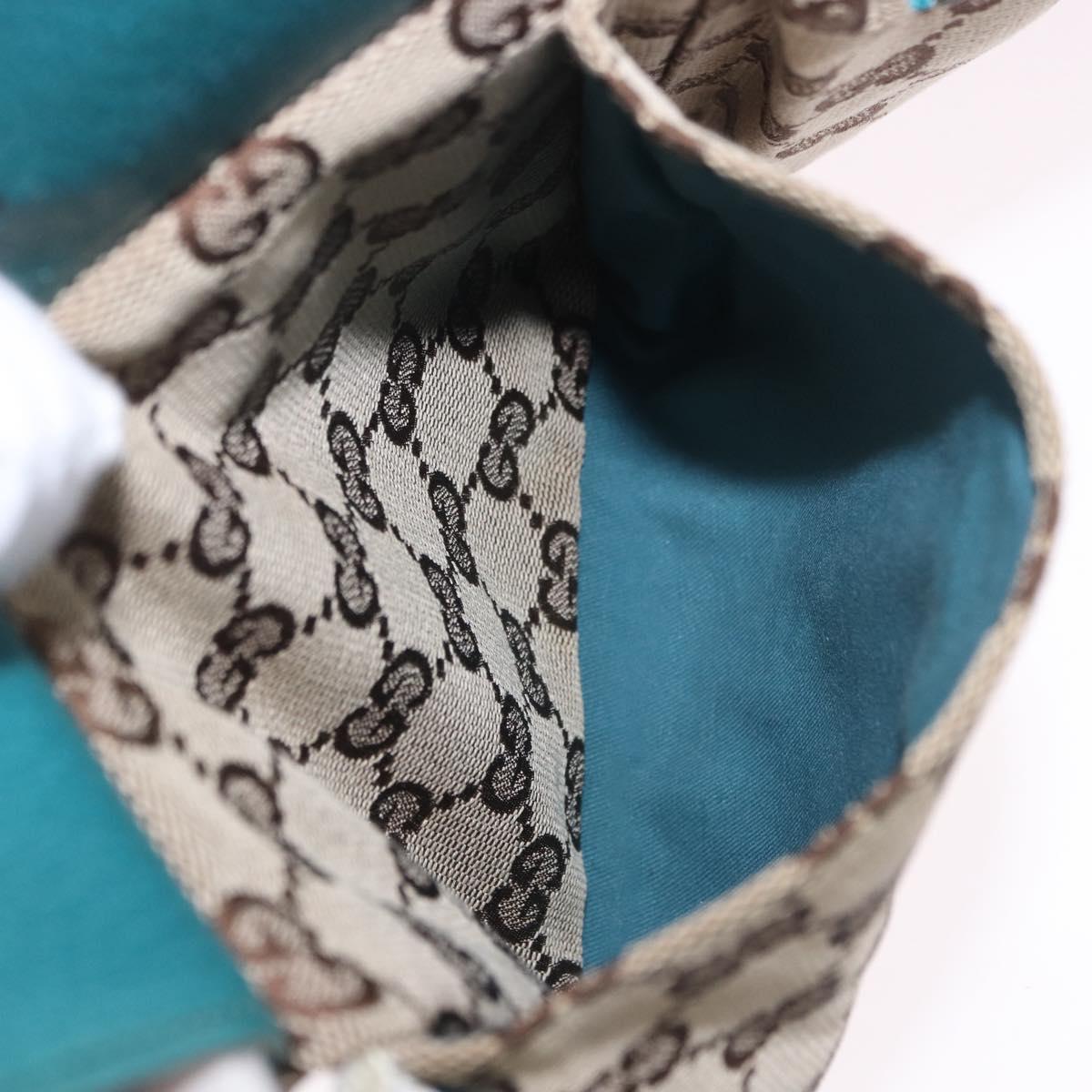 GUCCI GG Canvas Sherry Line Waist Bag Beige Silver 28566 Auth 202696A