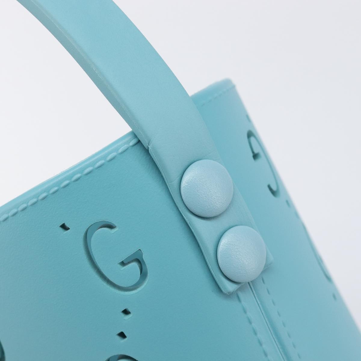 GUCCI Children's Hand Bag rubber Turquoise Blue 723051 Auth 202697M