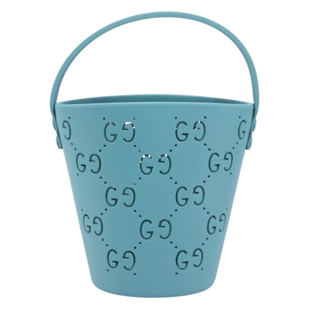 GUCCI Children's Hand Bag rubber Turquoise Blue 723051 Auth 202697M