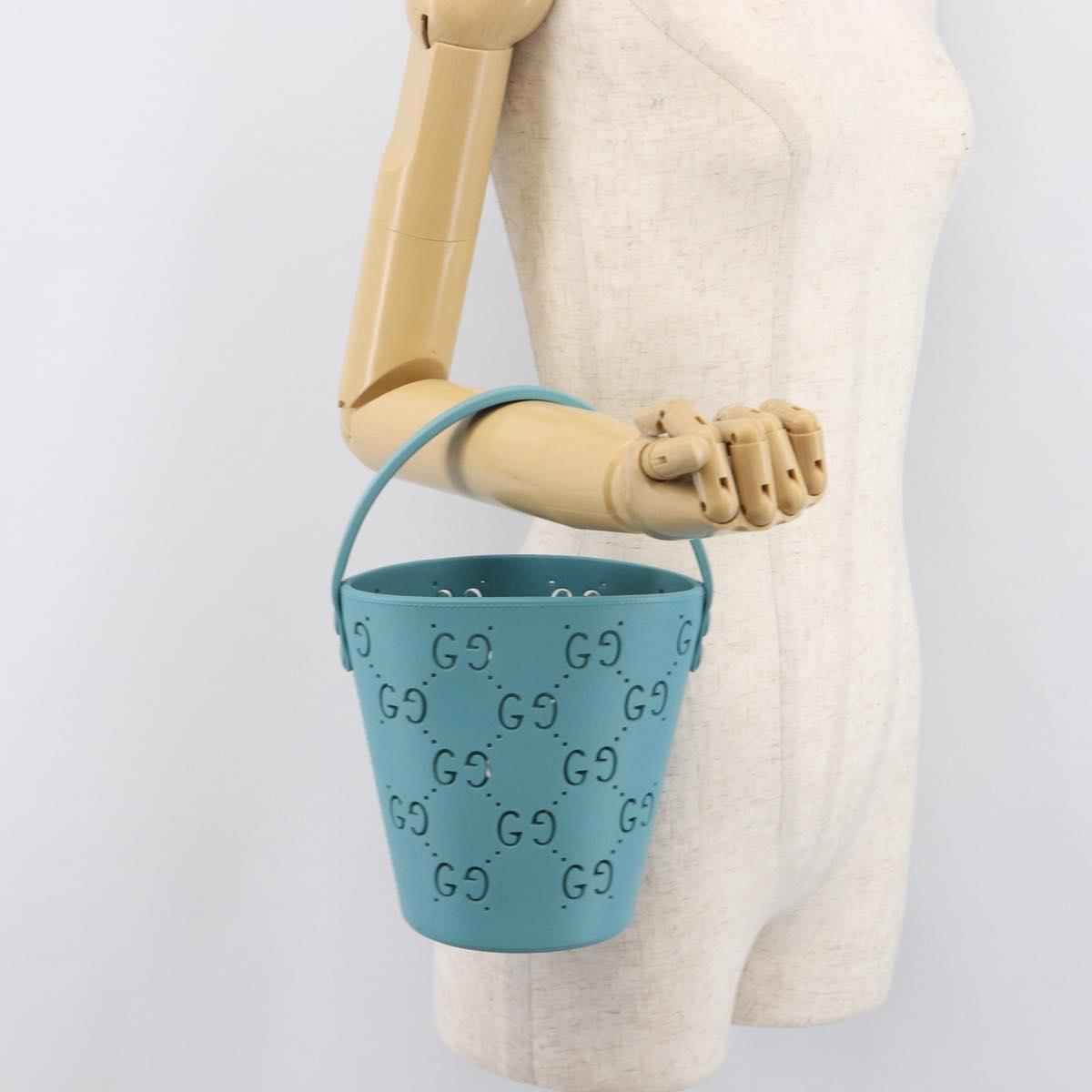 GUCCI Children's Hand Bag rubber Turquoise Blue 723051 Auth 202697M