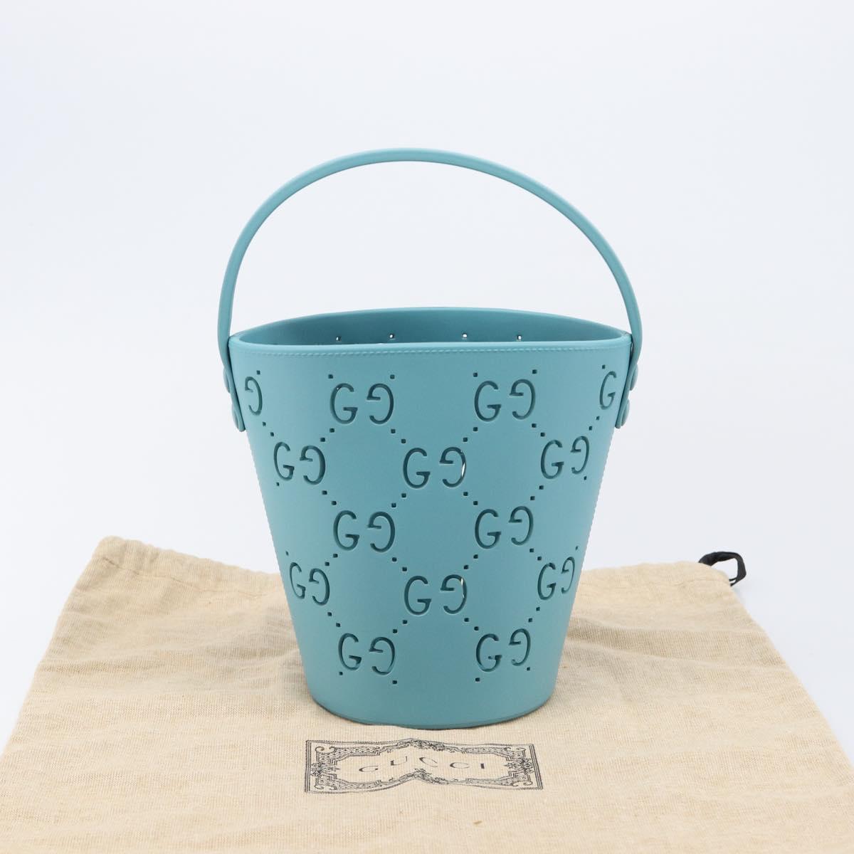 GUCCI Children's Hand Bag rubber Turquoise Blue 723051 Auth 202697M
