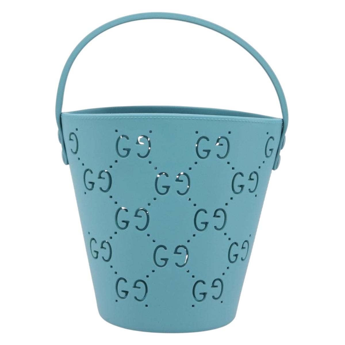 GUCCI Children's Hand Bag rubber Turquoise Blue 723051 Auth 202697M