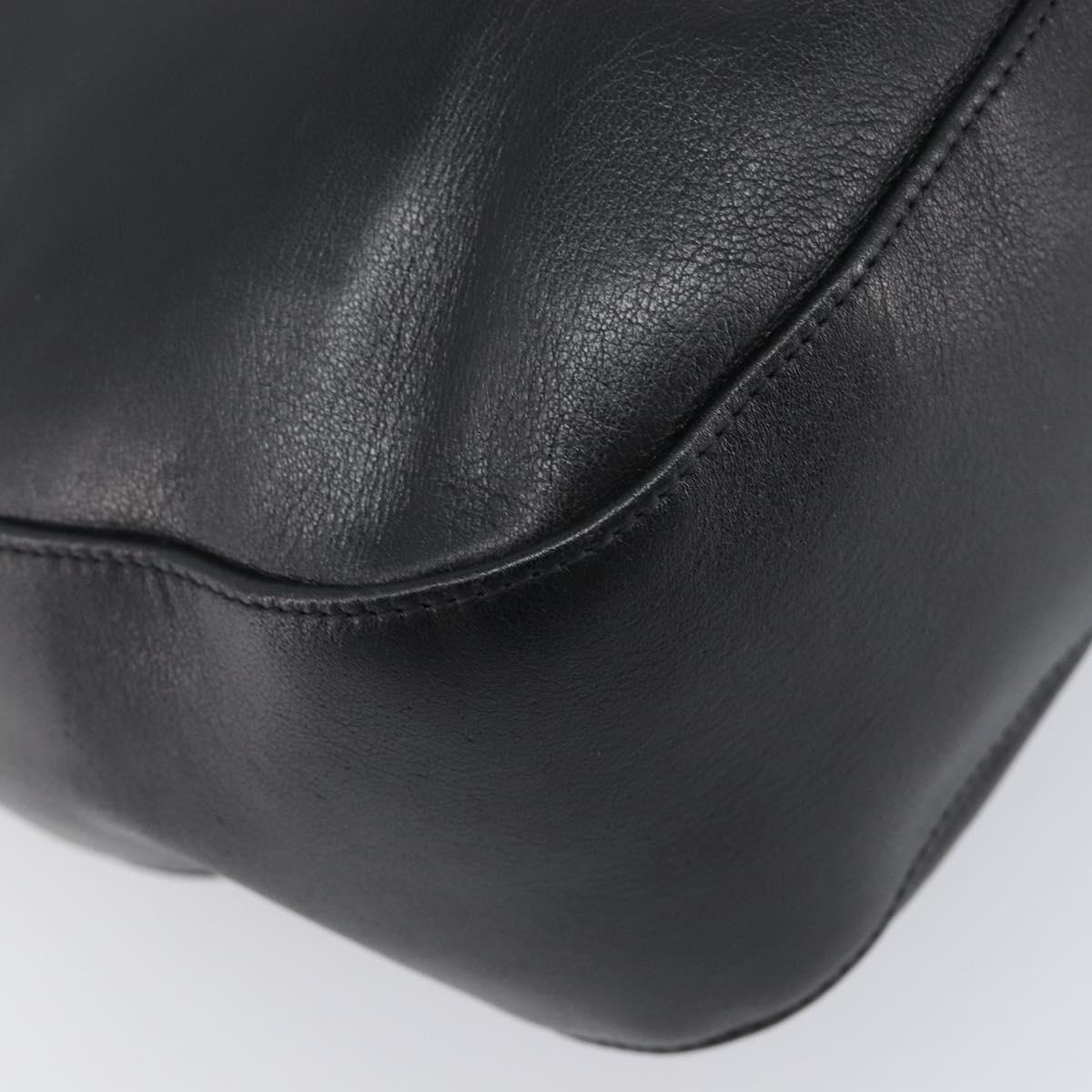 BALLY Shoulder Bag Leather Black Gold Auth 202700V
