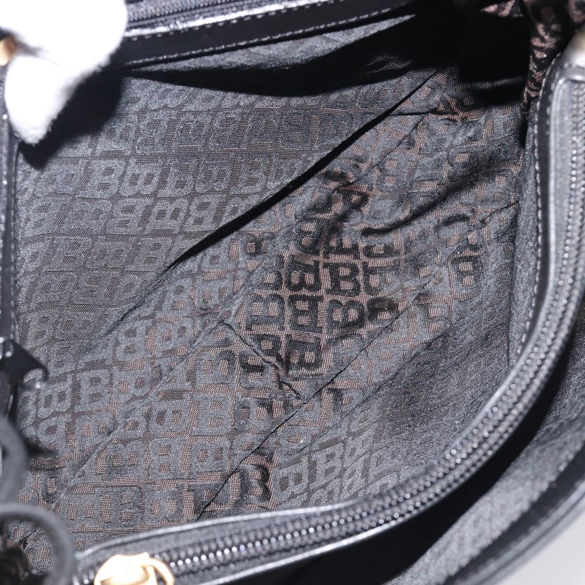 BALLY Shoulder Bag Leather Black Gold Auth 202700V