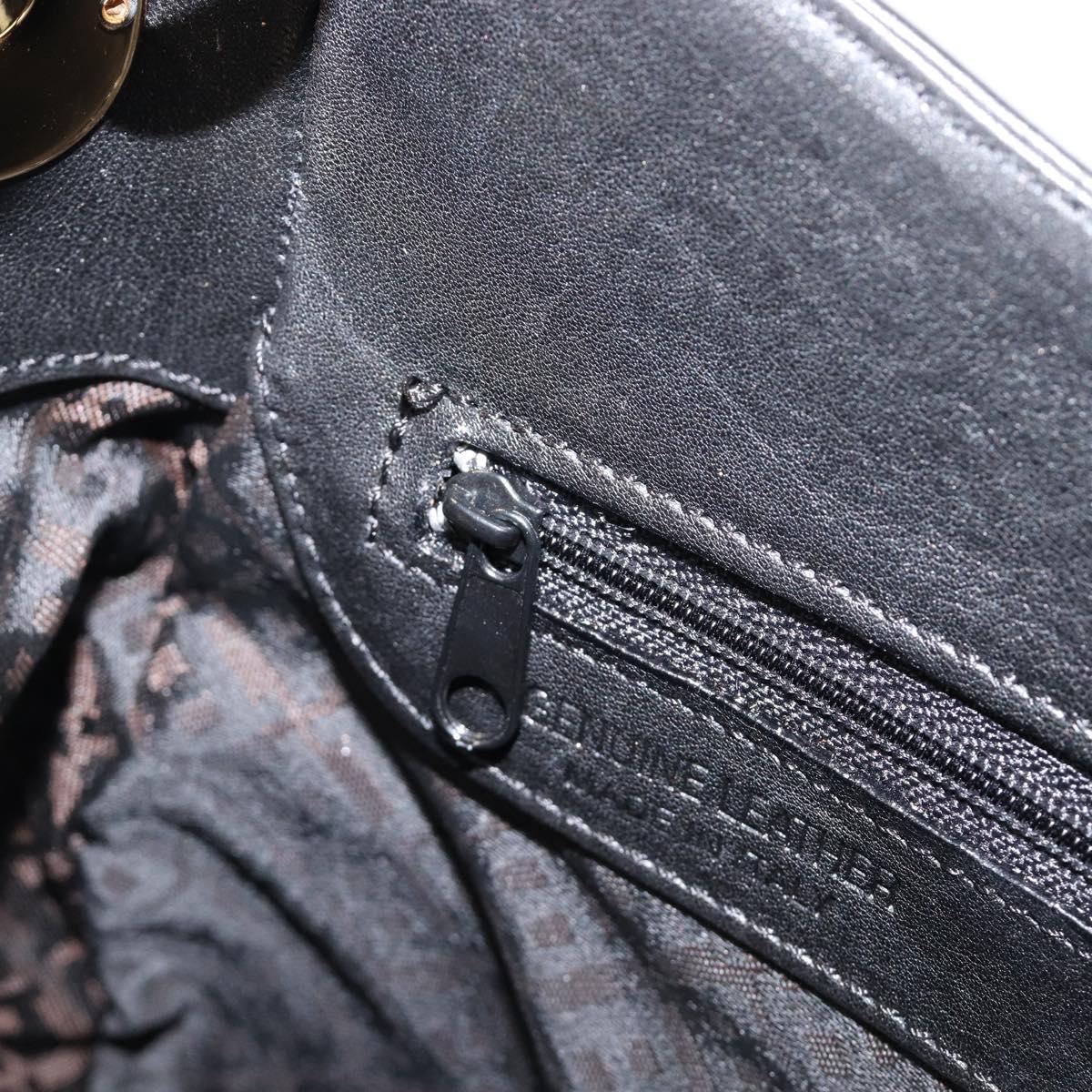 BALLY Shoulder Bag Leather Black Gold Auth 202700V