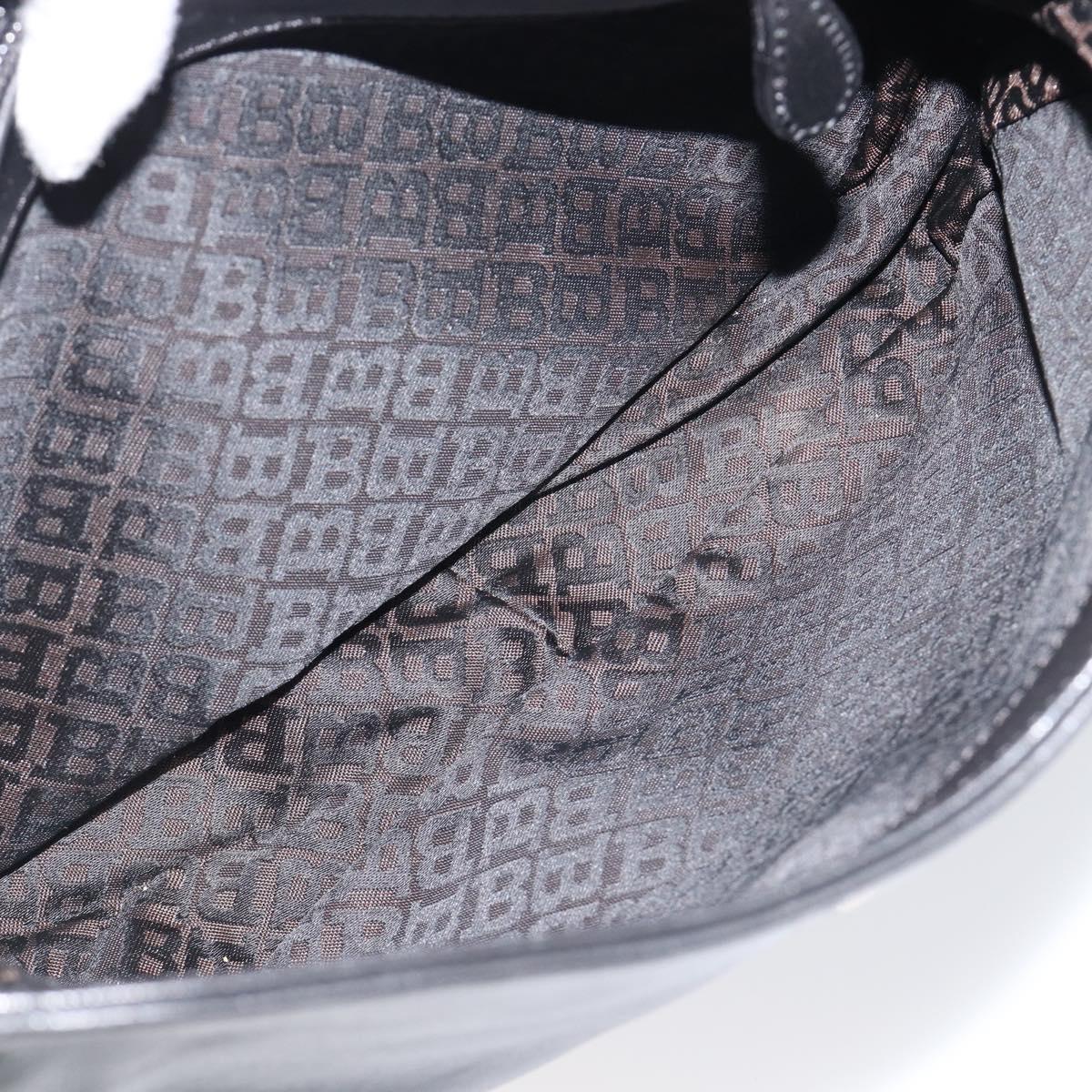 BALLY Shoulder Bag Leather Black Gold Auth 202700V