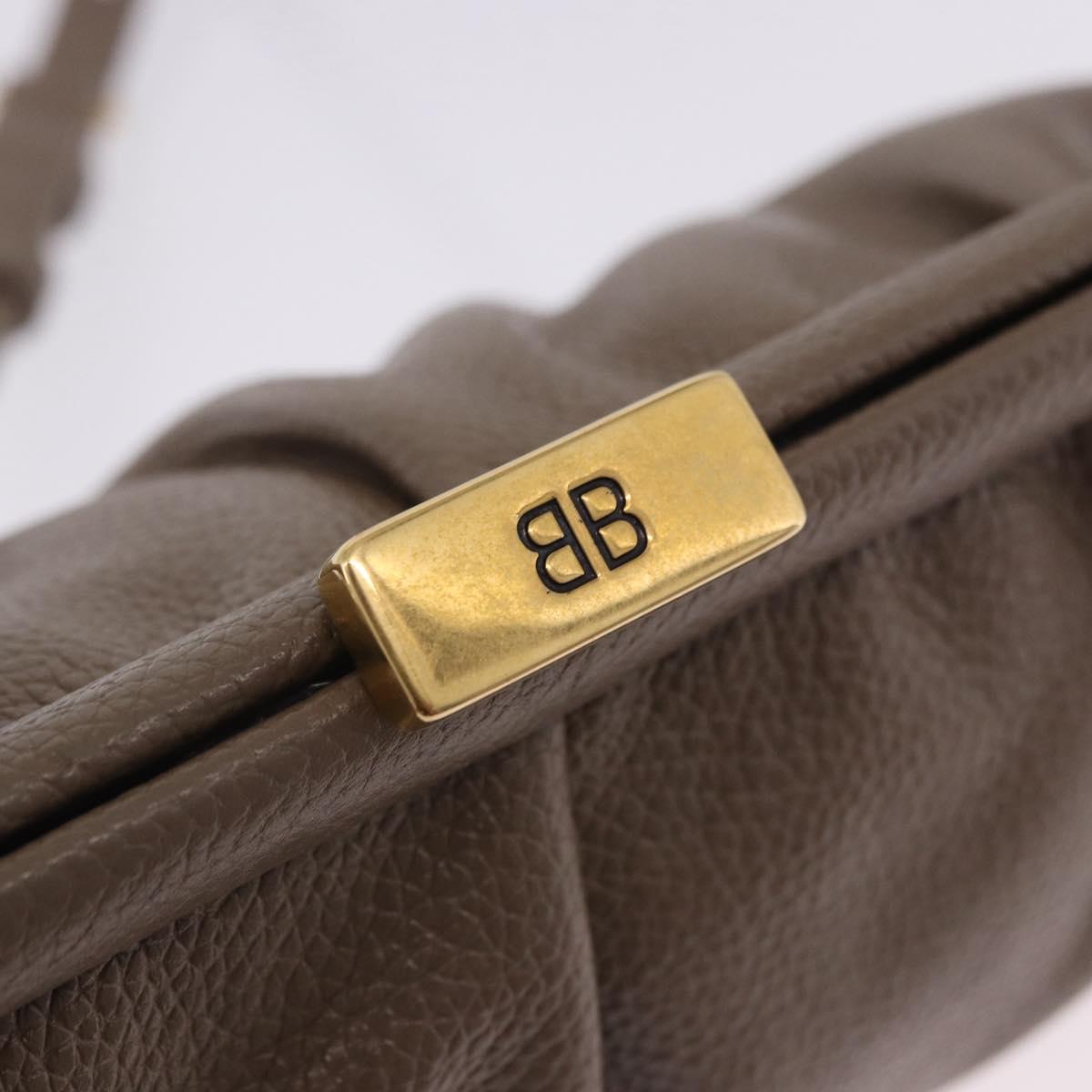 BALENCIAGA Cloud XS Shoulder Bag Leather Beige Gold 618895 Auth 202701V