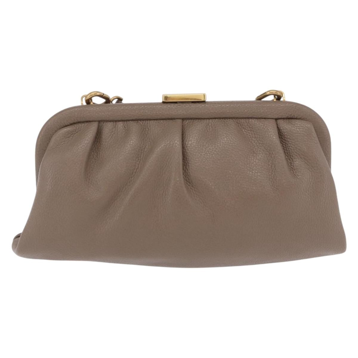 BALENCIAGA Cloud XS Shoulder Bag Leather Beige Gold 618895 Auth 202701V