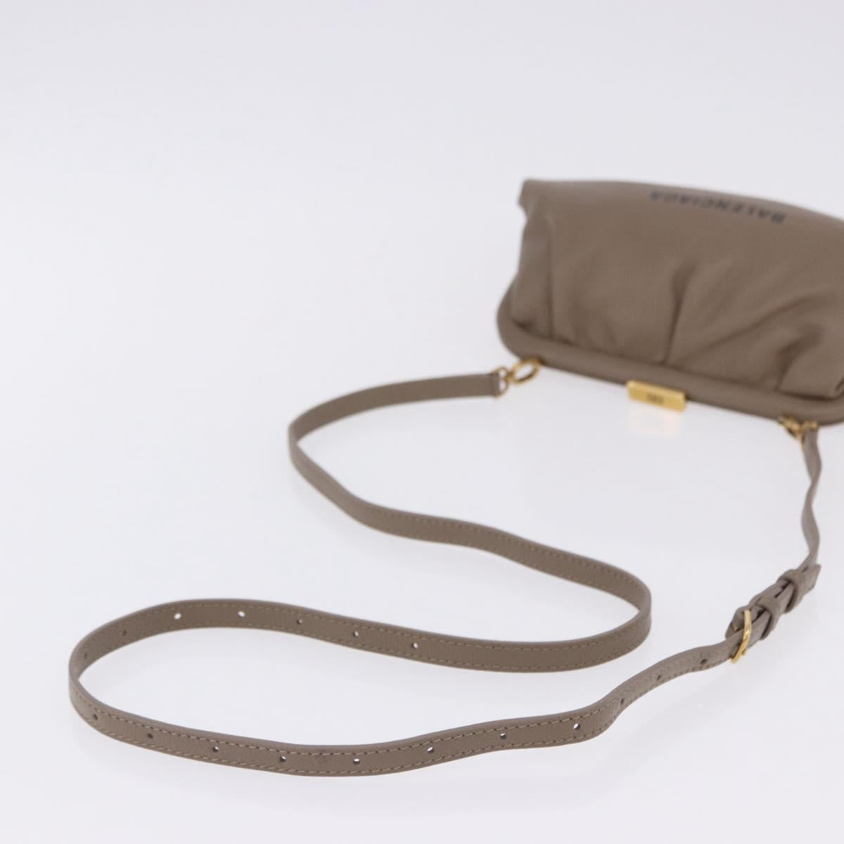 BALENCIAGA Cloud XS Shoulder Bag Leather Beige Gold 618895 Auth 202701V