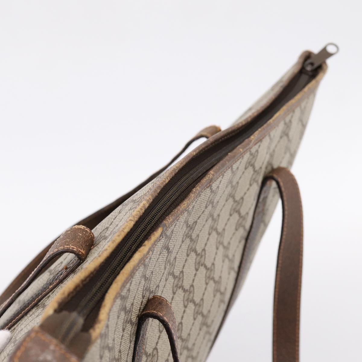 GUCCI GG Supreme Tote Bag PVC Beige Auth 202702