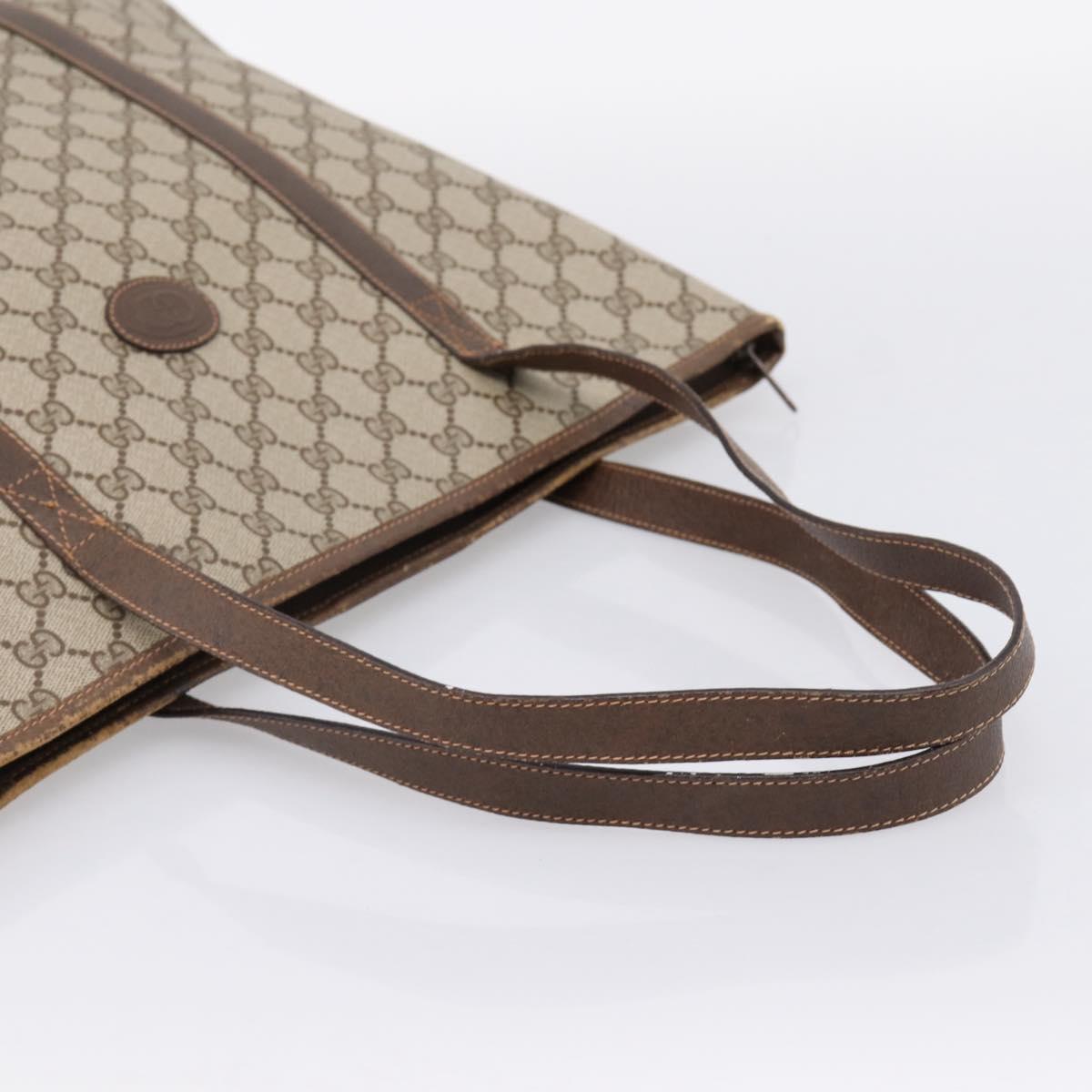 GUCCI GG Supreme Tote Bag PVC Beige Auth 202702