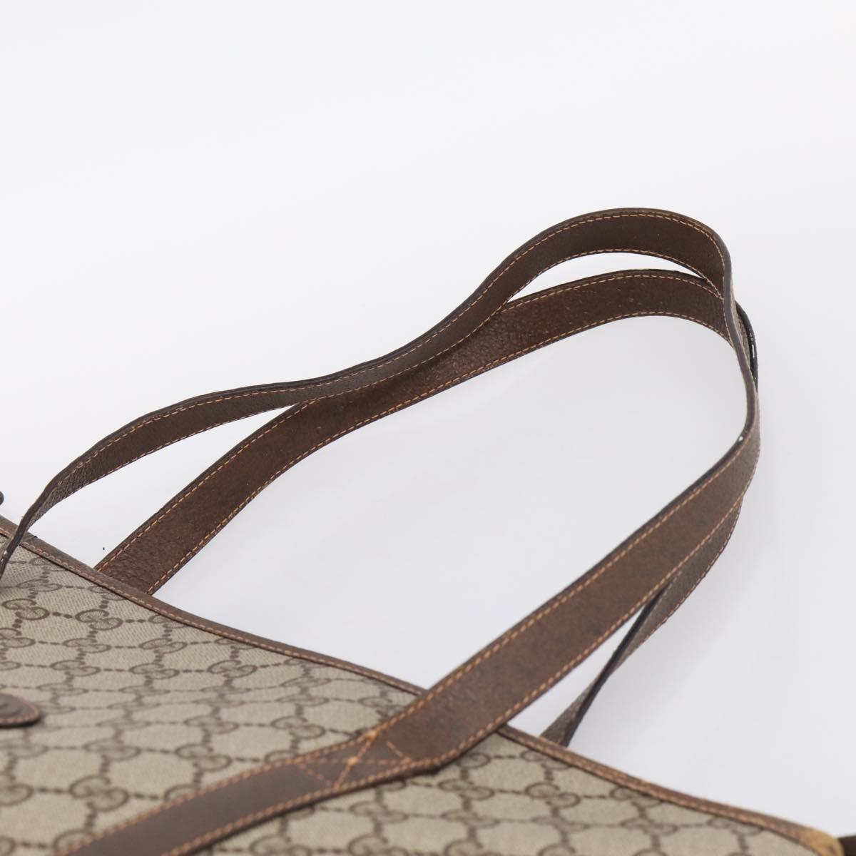 GUCCI GG Supreme Tote Bag PVC Beige Auth 202702