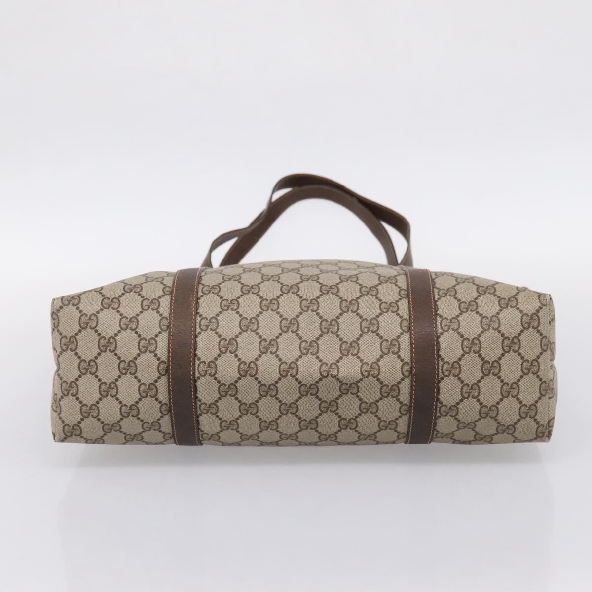 GUCCI GG Supreme Tote Bag PVC Beige Auth 202702