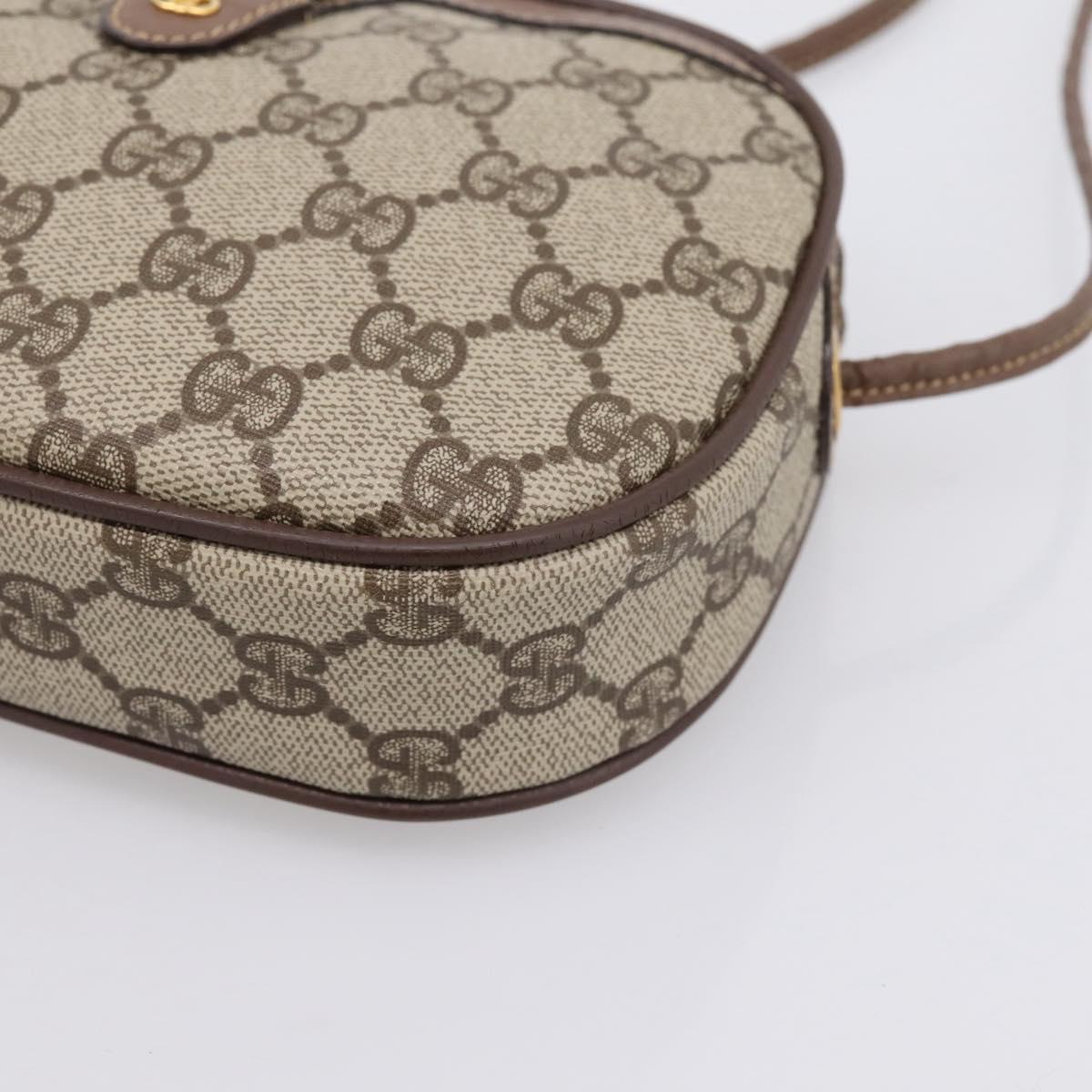 GUCCI GG Supreme Web Sherry Line Bag PVC Beige Gold 007 58 6112 Auth 202703