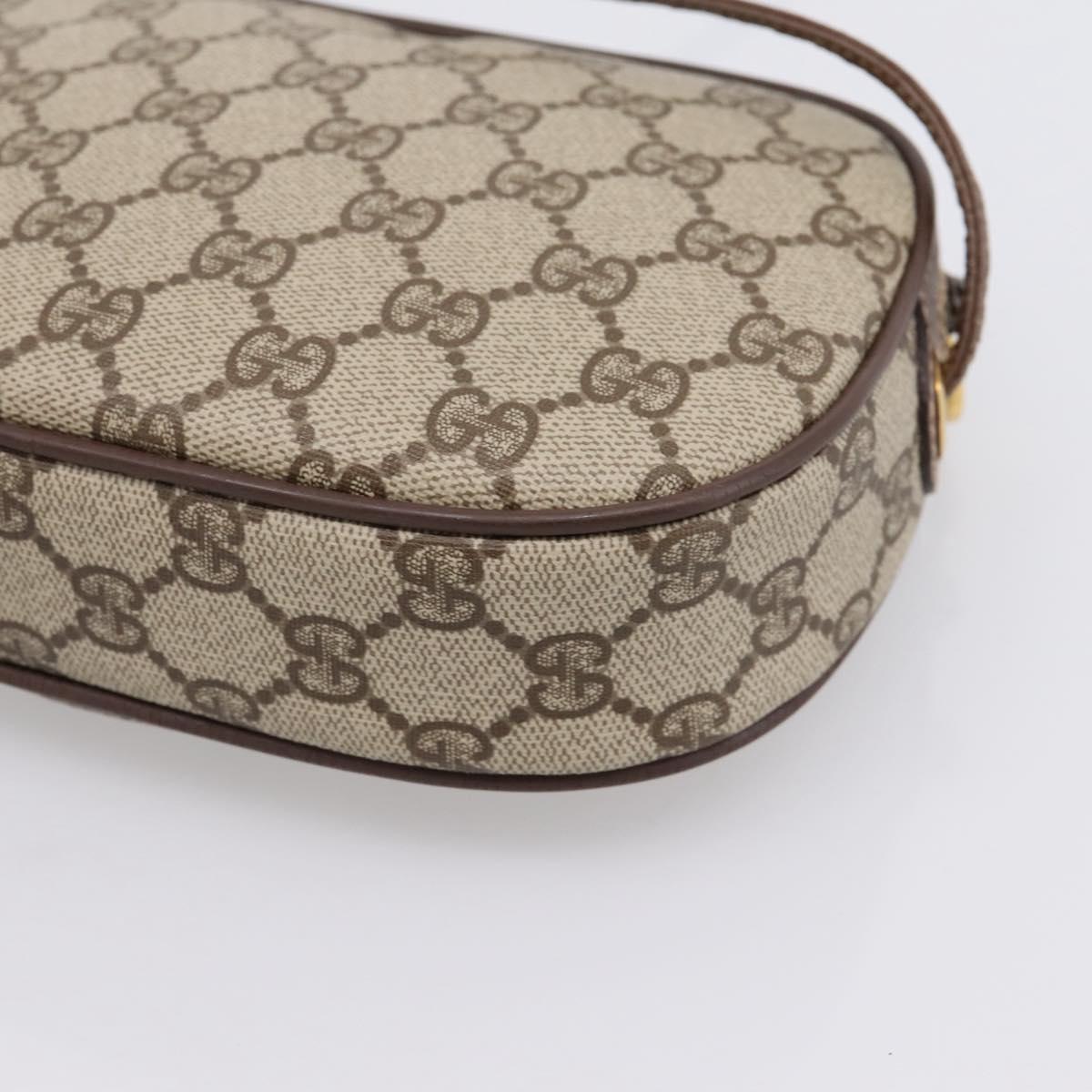 GUCCI GG Supreme Web Sherry Line Bag PVC Beige Gold 007 58 6112 Auth 202703