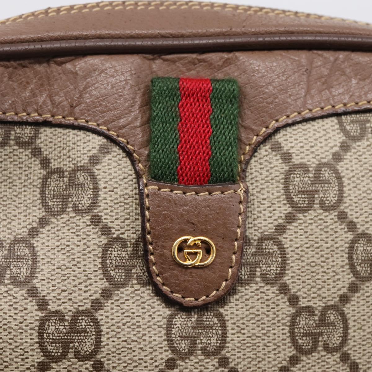 GUCCI GG Supreme Web Sherry Line Bag PVC Beige Gold 007 58 6112 Auth 202703
