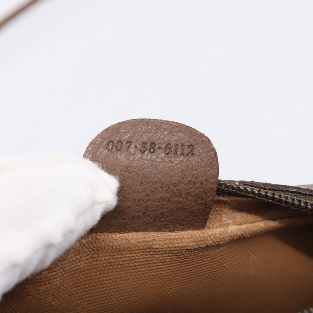 GUCCI GG Supreme Web Sherry Line Bag PVC Beige Gold 007 58 6112 Auth 202703