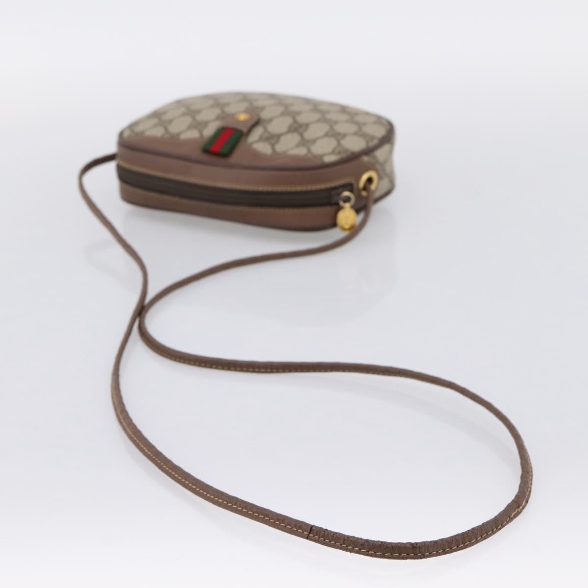 GUCCI GG Supreme Web Sherry Line Bag PVC Beige Gold 007 58 6112 Auth 202703