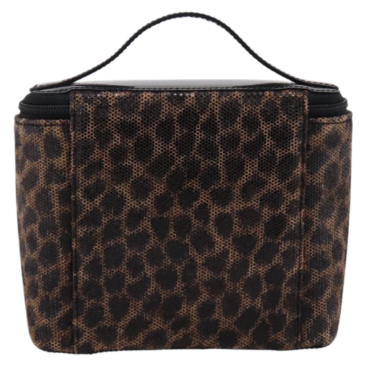 LOEWE Hand Bag PVC Canvas Brown Gold Auth 202704A