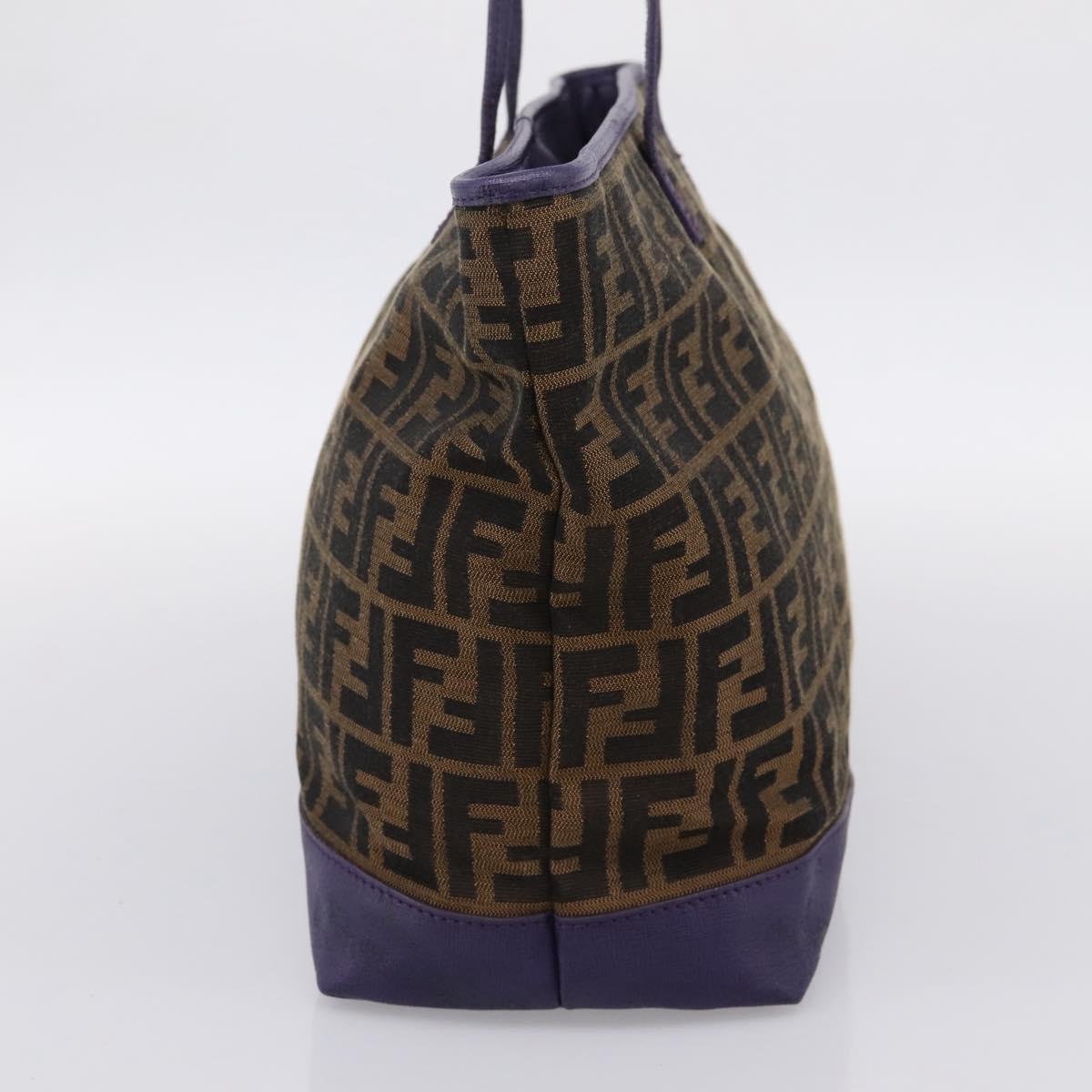 FENDI Zucca Canvas Tote Bag Black Brown Auth 202705