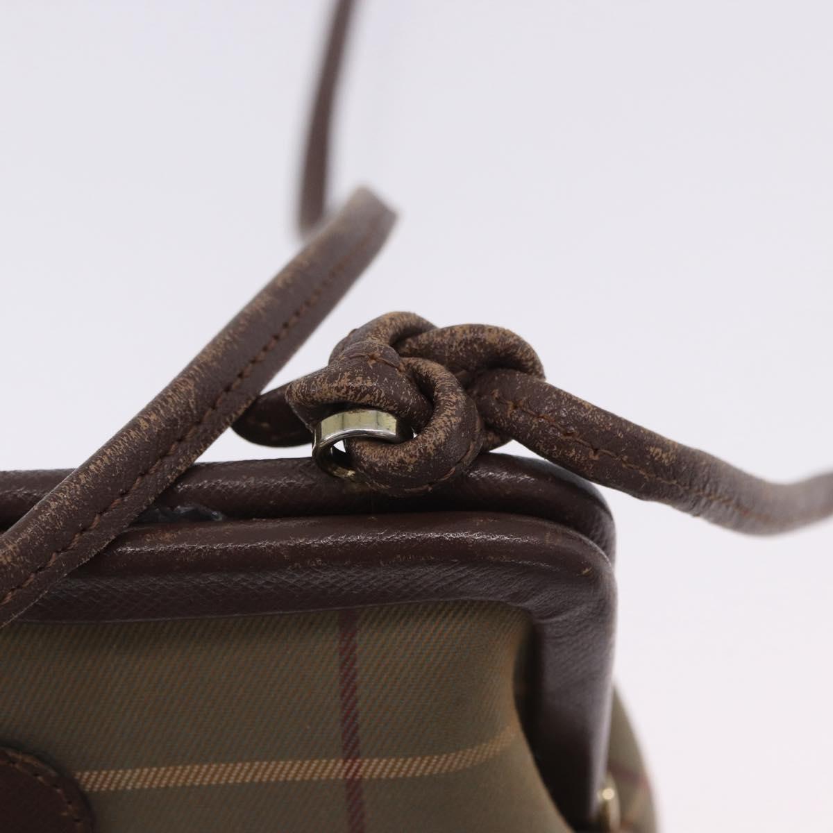 Burberrys Nova Check Shoulder Bag Canvas Beige Gold Auth 202710