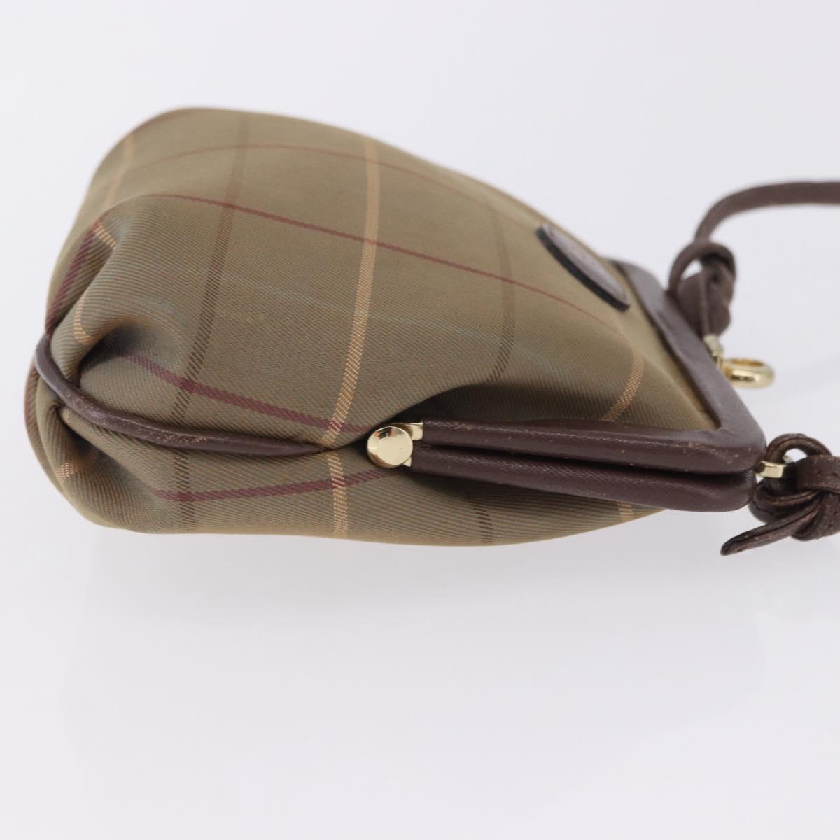 Burberrys Nova Check Shoulder Bag Canvas Beige Gold Auth 202710