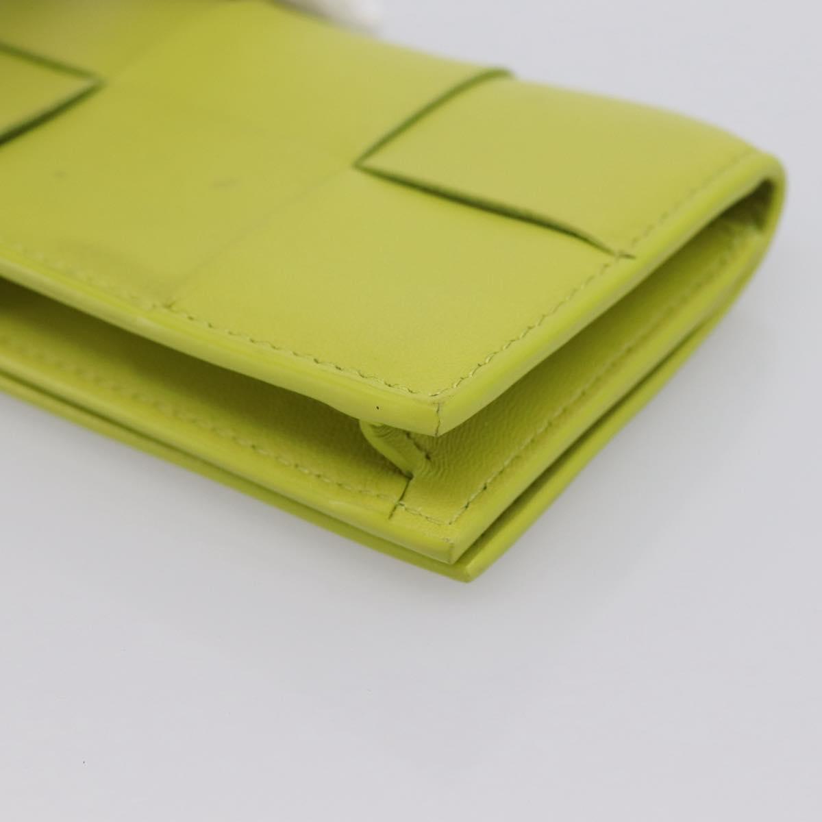 BOTTEGA VENETA Cassette Maxi INTRECCIATO Card Case Leather Green Auth 202712M