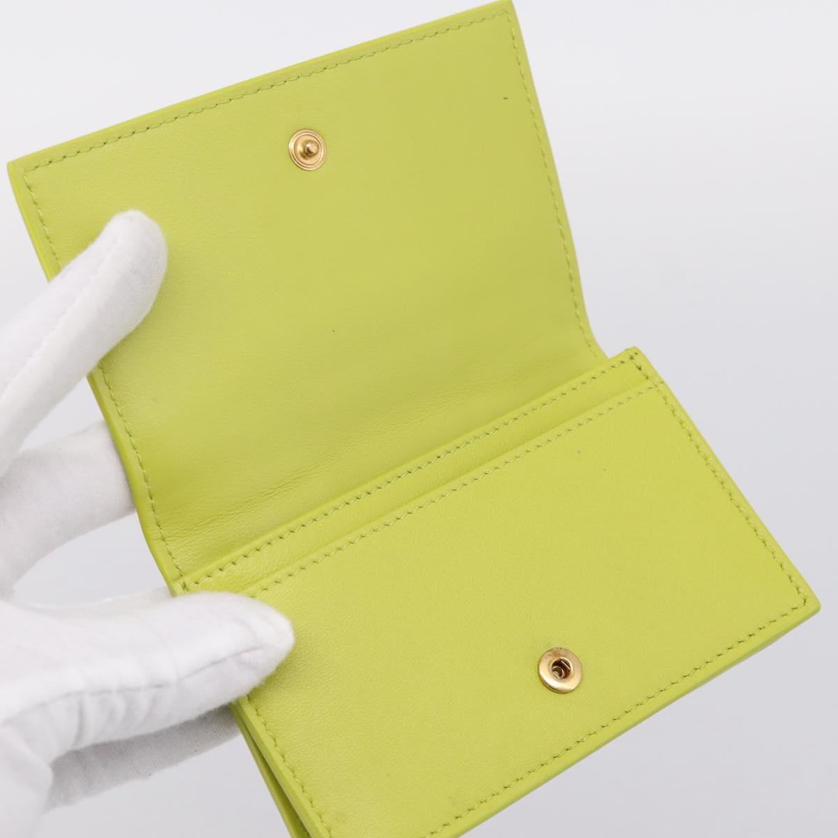 BOTTEGA VENETA Cassette Maxi INTRECCIATO Card Case Leather Green Auth 202712M