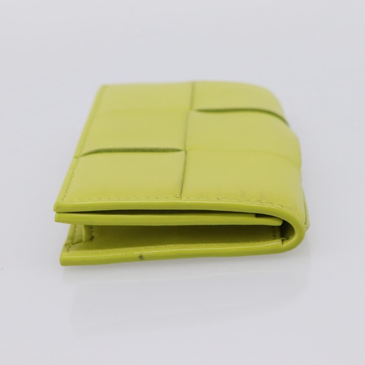 BOTTEGA VENETA Cassette Maxi INTRECCIATO Card Case Leather Green Auth 202712M