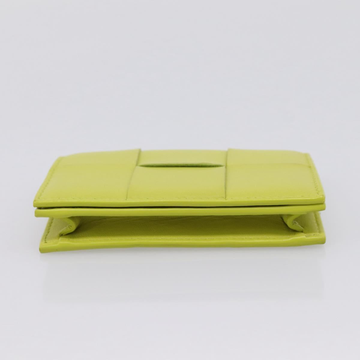 BOTTEGA VENETA Cassette Maxi INTRECCIATO Card Case Leather Green Auth 202712M
