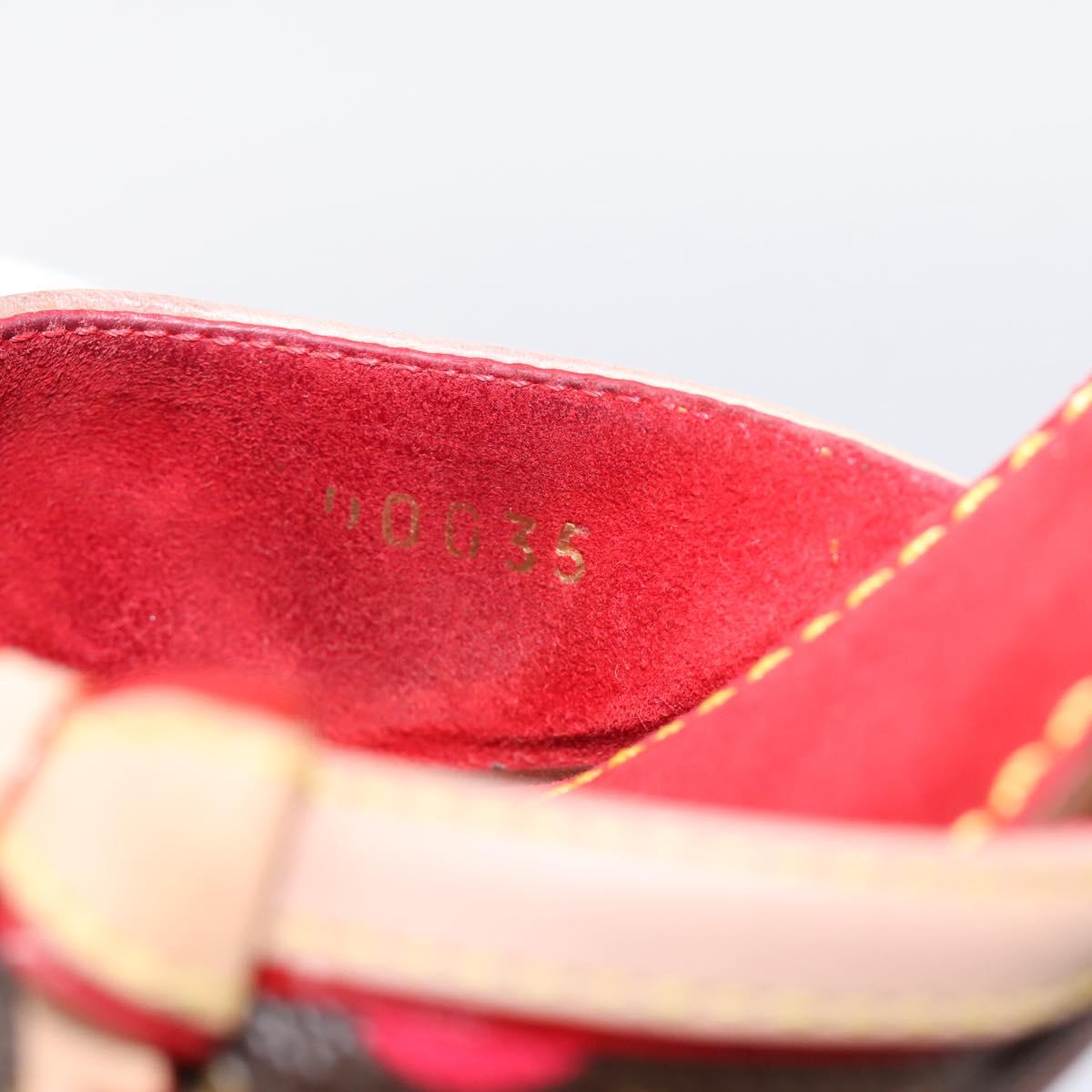 LOUIS VUITTON Monogram Cherry Mule Sandals 36 Marron LV Auth 202717
